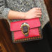  Fashion Pearl Decorative Red Leather Crossbody Bag