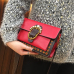  Fashion Pearl Decorative Red Leather Crossbody Bag