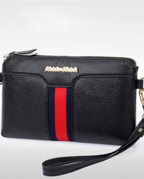  Fashion Zipper Design Black PU Clutches Bags