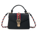 Fashion Patchwork Black PU Crossbody Bag