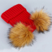  Euramerican Maomao Ball Decorative Red Acrylic Hats