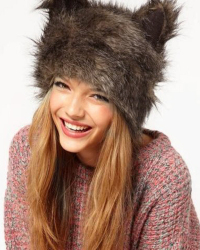  Lovely Animal Ear Design Brown Wool Hats