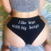  Euramerican Letters Printed Black Cotton Panties