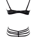  Sexy Strappy Hollow-out Black Cotton Bra Set