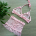 Sexy Euramerican Spaghetti Strap Sleeveless Rhinestone Decorative Pink Lace Two-piece Skirt SetPink Lace Skirt Solid Sexy Two Pieces