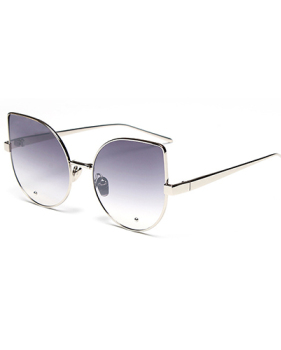 Euramerican Cat's Eye Shaped Grey Metal Sunglasses