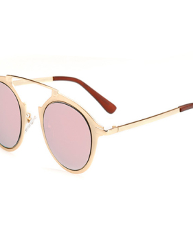 Euramerican Round-shaped Frame Design Pink PC Sunglasses