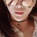 Stylish Big Frame Hollow-out Cherry Pink PC Sunglasses