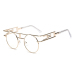 Stylish Hollow-out Gold Metal Sunglasses