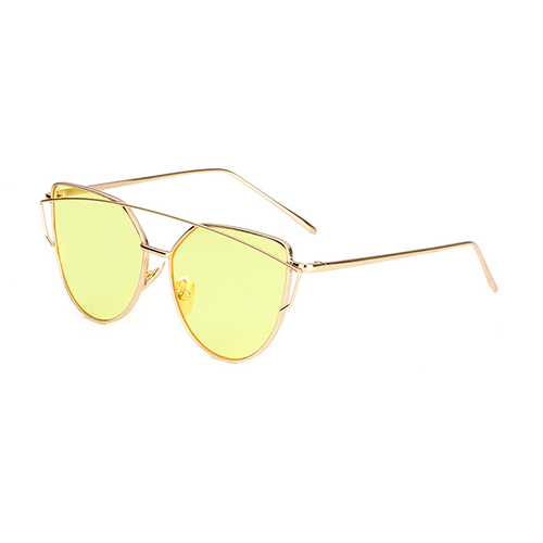 Stylish Yellow Metal Sunglasses