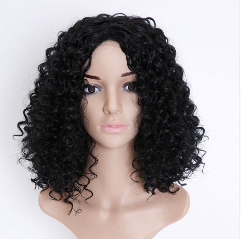 African wigs European and American wigs women's short curly hair African small curly explosive head synthetic headgear #95144