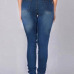  Euramerican High Waist Broken Holes Deep Blue Denim Pants