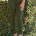  Euramerican High Waist Zipper Design Green Denim Pants