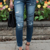  Euramerican Patchwork Blue Denim Pants