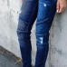  Euramerican Patchwork Dark Blue Denim Pants