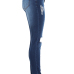  Fashion Mid Waist Broken Holes Blue Denim Zipped Jeans