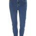  Fashion Mid Waist Eyelets Design Blue Denim Pants