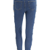  Fashion Mid Waist Eyelets Design Blue Denim Pants