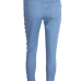  Sexy High Waist Hollow-out Light Blue Polyester Pants