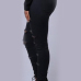  Stylish High Waist Broken Holes Black Denim Pants