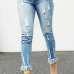  Stylish High Waist Tassel Design Blue Denim Pants