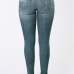  Stylish Mid Waist Broken Holes Blue Denim Pants 