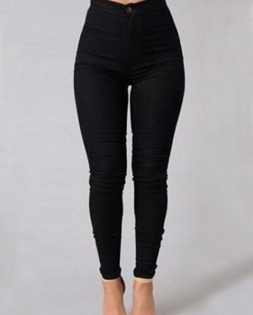  Trendy High Waist Black Denim Pants