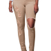  Trendy High Waist Broken Holes Apricot Denim Pants