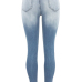  Trendy High Waist Broken Holes Baby Blue Denim Jeans