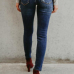  Trendy High Waist Broken Holes Blue Denim Jeans