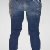  Trendy High Waist Broken Holes Blue Denim Pants