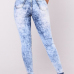  Trendy High Waist Broken Holes Light Blue Denim Pants