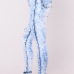  Trendy High Waist Broken Holes Light Blue Denim Pants