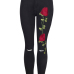  Trendy High Waist Embroidered Design Black Denim Pants 