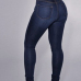  Trendy High Waist Zipper Design Deep Blue Denim Jeans