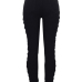  Trendy Mid Waist Broken Holes Black Denim Zipped Jeans