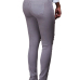  Trendy Mid Waist Broken Holes Grey Denim Pants