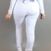  Trendy Mid Waist Broken Holes White Denim Pants