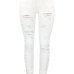  Trendy Mid Waist Broken Holes White Denim Zipped Jeans