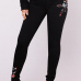  Trendy Mid Waist Embroidered Design Black Denim Jeans