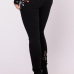  Trendy Mid Waist Embroidered Design Black Denim Jeans