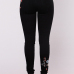  Trendy Mid Waist Embroidered Design Black Denim Jeans