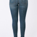  Trendy Mid Wasit Broken Holes Dark Blue Denim Pants 