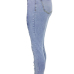  denim Solid Zipper Fly High Regular Pants Jeans