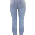  denim Solid Zipper Fly High Regular Pants Jeans