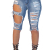 Cotton Solid Zipper Fly Mid Skinny Capris Jeans