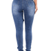 Euramerican High Waist Broken Holes Blue Denim Jeans