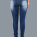 Euramerican High Waist Broken Holes Cotton Jeans