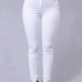 Euramerican High Waist Zipper Design White Denim Pants