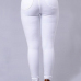 Euramerican High Waist Zipper Design White Denim Pants